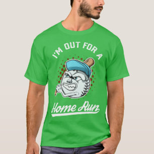T-shirt Mascotte De Baseball Pour Un Coup À Domicile