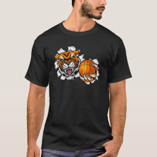 T-shirt Mascotte de basket-ball de tigre Animal Sports Tea