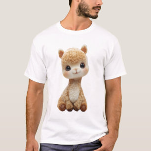 T-shirt Mascotte de bébé alpaga doré adorable et duveteux