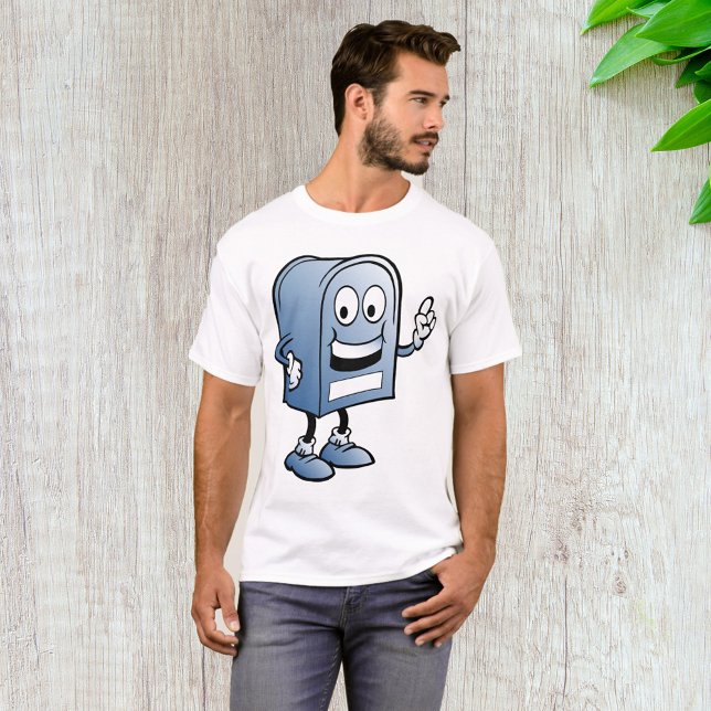 T-shirt Mascotte de boîte aux lettres joyeux bleu caractèr (Créateur téléchargé)