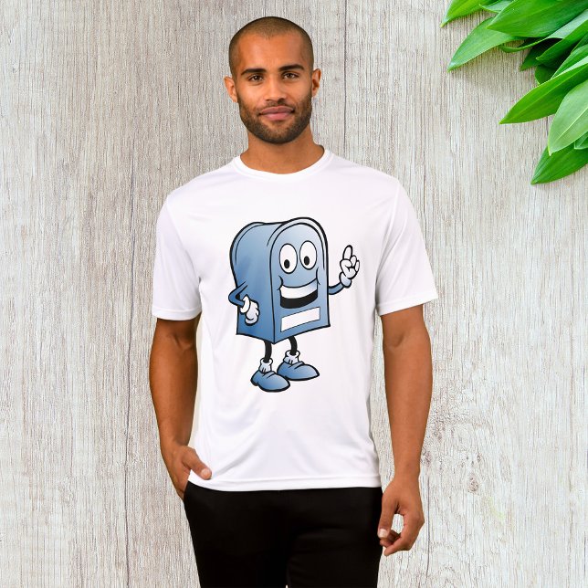 T-shirt Mascotte de boîte aux lettres joyeux bleu caractèr (Créateur téléchargé)