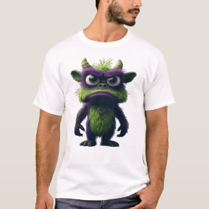 T-shirt Mascotte de dessin animé de monstre grincheux mign