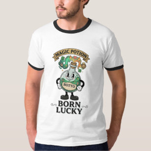 T-shirt Mascotte de dessin animé rétro Botto Née Chanceuse