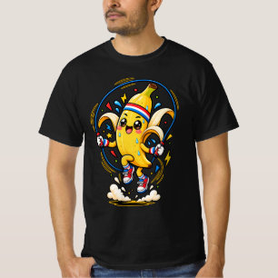 T-shirt Mascotte de fitness de dessin animé de banane heur