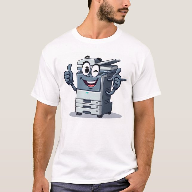 T-shirt Mascotte de la machine en cuivre de dessin animé a (Devant)