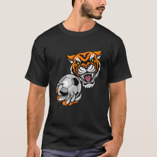T-shirt Mascotte de l'équipe de sports de tigre tenant un 