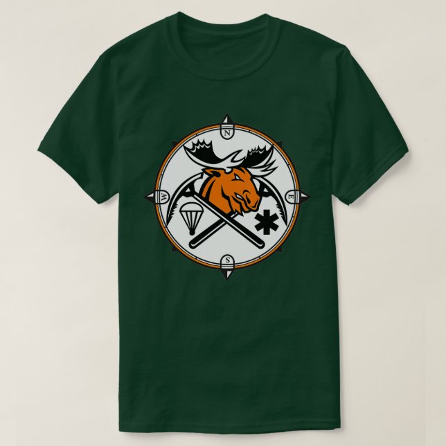T-shirt Mascotte de l'orignal en colère Croisé de la glace (Design devant)