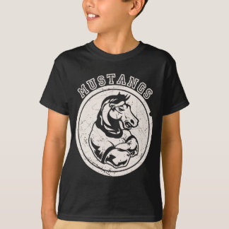 T-shirt Mascotte de mustangs pour l'habillement foncé