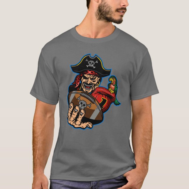 T-shirt mascotte de pirate en tenue de balle (Devant)