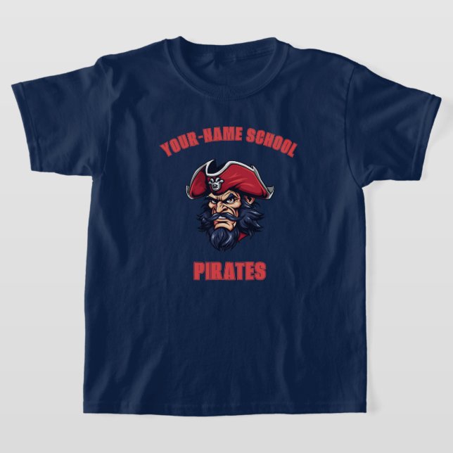 T-shirt Mascotte de pirate PERSONNALISÉE | Red - Équipe du (Poser)