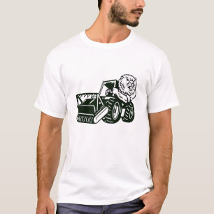 T-shirt Mascotte de tracteur de torchage de castor en colè