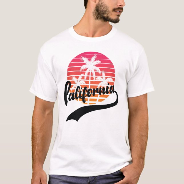 T-Shirt masculin California Summer Retro Sunset (Devant)