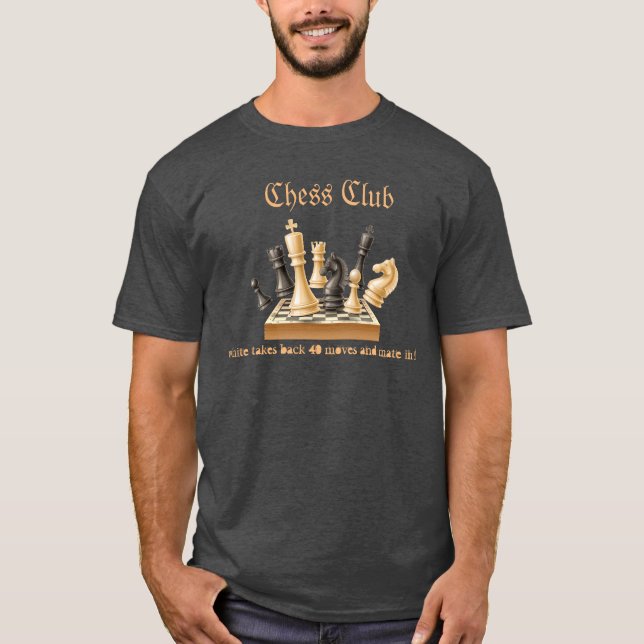 T-shirt masculin du club d'échecs (Devant)