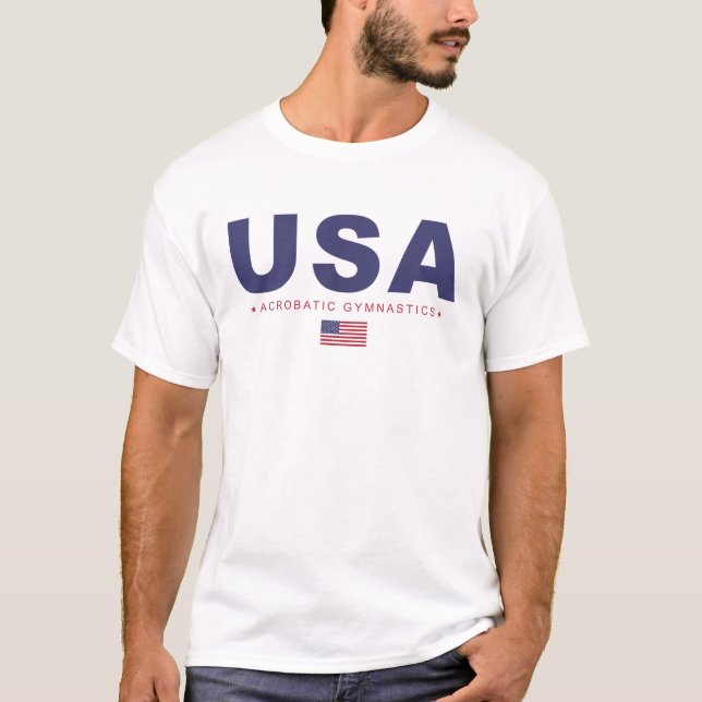 T-shirt masculin pour gymnastique acrobatique (Devant)