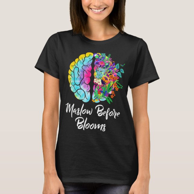 T-shirt Maslow Avant Les Besoins Humains De Base Éducation (Devant)