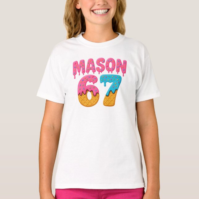 T-shirt Mason 67 Crème de glace Mème Funny Six Sept mason  (Devant)