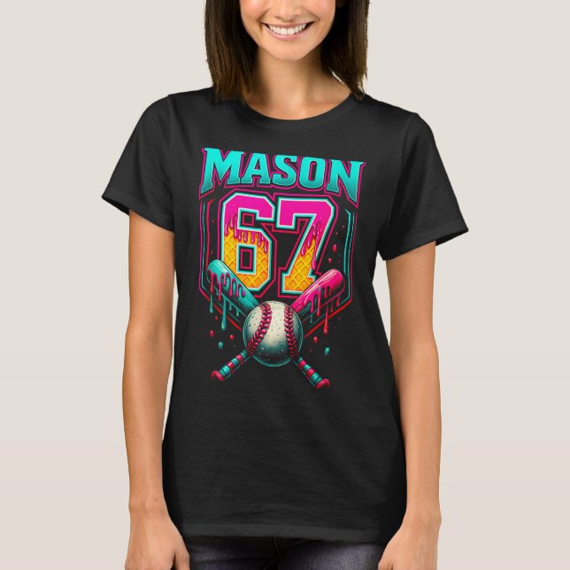 T-shirt Mason 67 Funny Ice Cream Drip Baseball Ice Cream D (Devant)