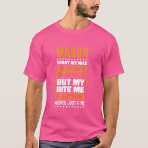 T-shirt Mason Bite Me Button Works Masonry et Bricklayer