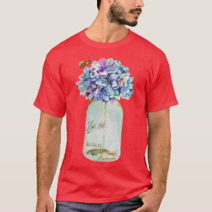 T-shirt Mason Jar Bee Fleur sauvage Cottagecore Aquarelle 