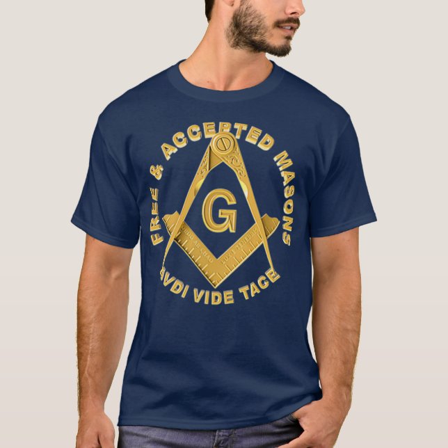 T-shirt Masonic F AM Masons Carré Compass Freemason (Devant)