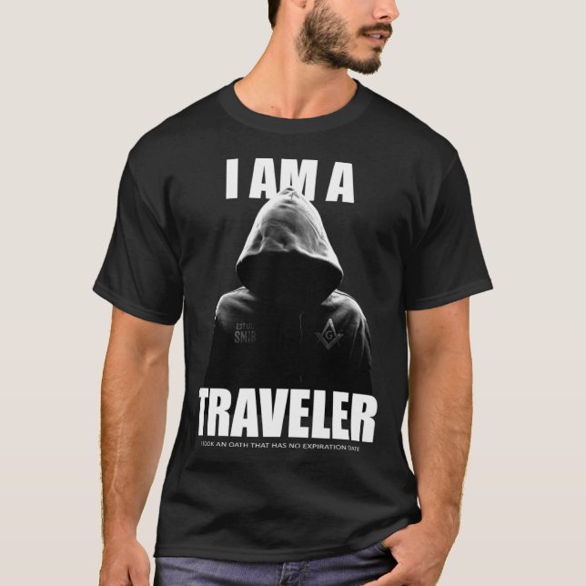 T-shirt Masonic Je Suis Un Voyageur SMIB Freemason (Devant)