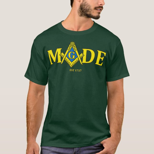 T-shirt Masonic Made Est 1717 Freemason Lodge (Devant)