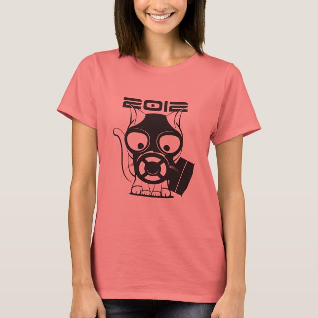 T-shirt Masque à gaz 2012 blanc de chat (Devant)