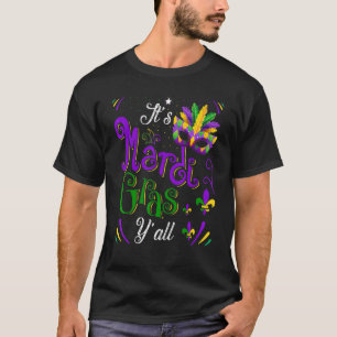 T-shirt Masque à plumes C'est Mardi Gras Y'all New Orleans
