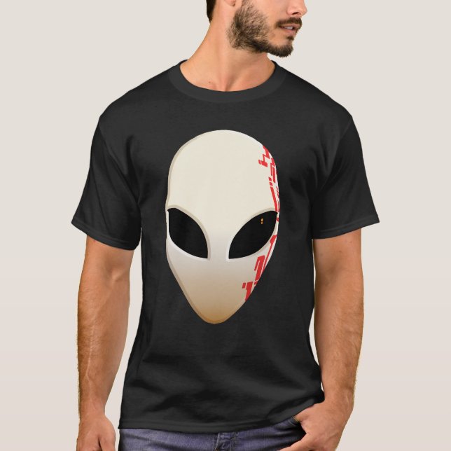T-shirt Masque Alien avec marques futuristes (Devant)