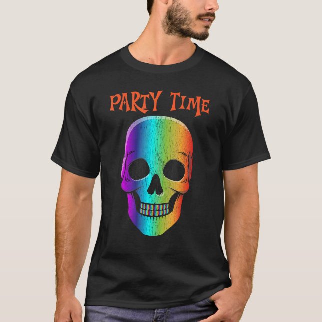 T-shirt Masque crâne psychédélique d'Halloween Costume d'H (Devant)