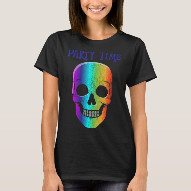 T-shirt Masque crâne psychédélique d'Halloween Costume d'H (Devant)