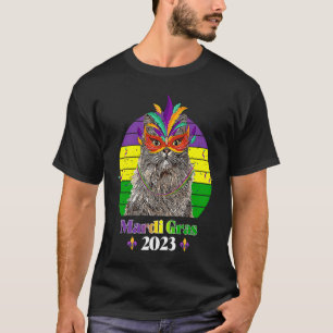T-shirt Masque de chat de fête Perles Mardi Gras 2023 4