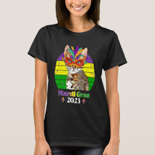 T-shirt Masque de chat de fête Perles Mardi Gras 2023 9
