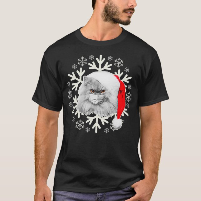 T-shirt Masque de chat mignon Masque visage Noël Casquette (Devant)