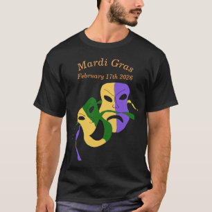T-shirt Masque de Comédie Tragique Mardi Gras