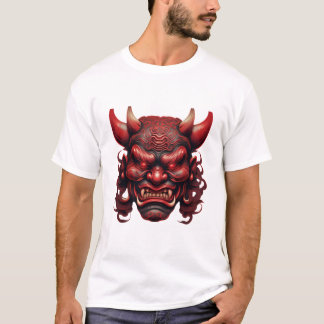 T-shirt Masque de démon japonais – Symbole de peur et T-Sh