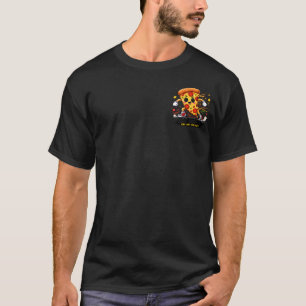 T-shirt Masque de dessin animé drôle de pizza faisant un e