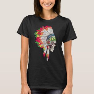 T-shirt Masque de guerrier jaguar crâne aztèque mythe maya