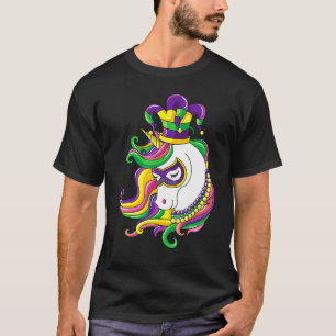 T-shirt Masque de Mardi Gras Costume Licorne Arc-en-Ciel B