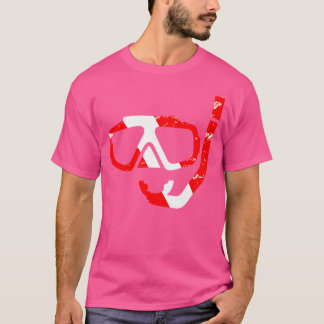 T-shirt Masque de plongée et tuba Drapeau de plongeur en p