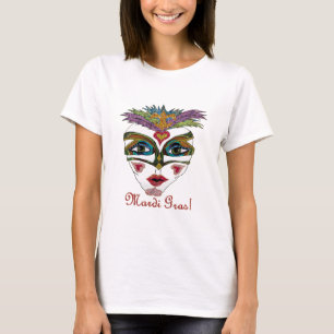 T-shirt Masque de plumes de Parties scintillant Mardi Gras
