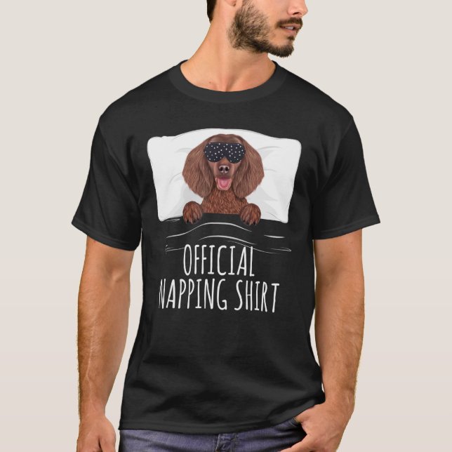 T-shirt Masque de sommeil noir American Water Spaniel Offi (Devant)