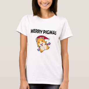 T-shirt Masque de visage Joyeux Pigmas Cochon d'Inde drôle