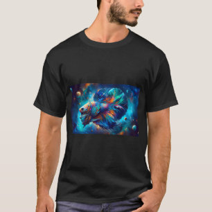T-shirt Masque d'homme de poisson Betta dans l'espace