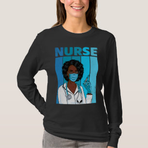 T-shirt Masque facial d'uniforme d'infirmière noire Afro A