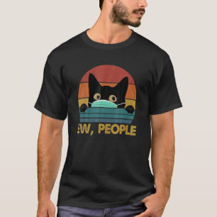 T-shirt Masque facial essentiel vintage chat noir beurk