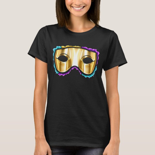 T-shirt Masque jaune or pour Mardi Gras 1 (Devant)