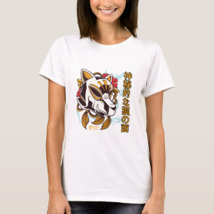 T-shirt Masque Kitsune femme blanc