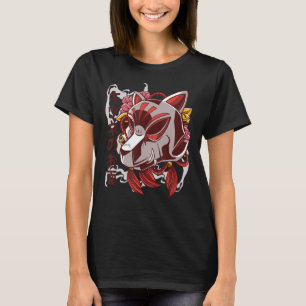 T-shirt Masque Kitsune Fox Japonais Neuf Trait