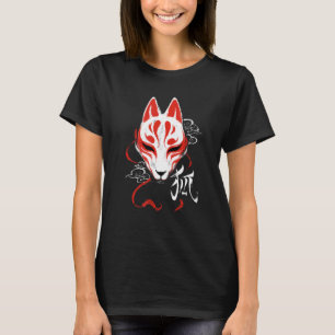 T-shirt Masque kitsune traditionnel japonais renard blanc